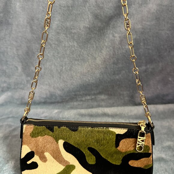 Michael Michael Kors Empire Medium Camouflage Calf Hair Chain-Link Pochette - Picture 3 of 7